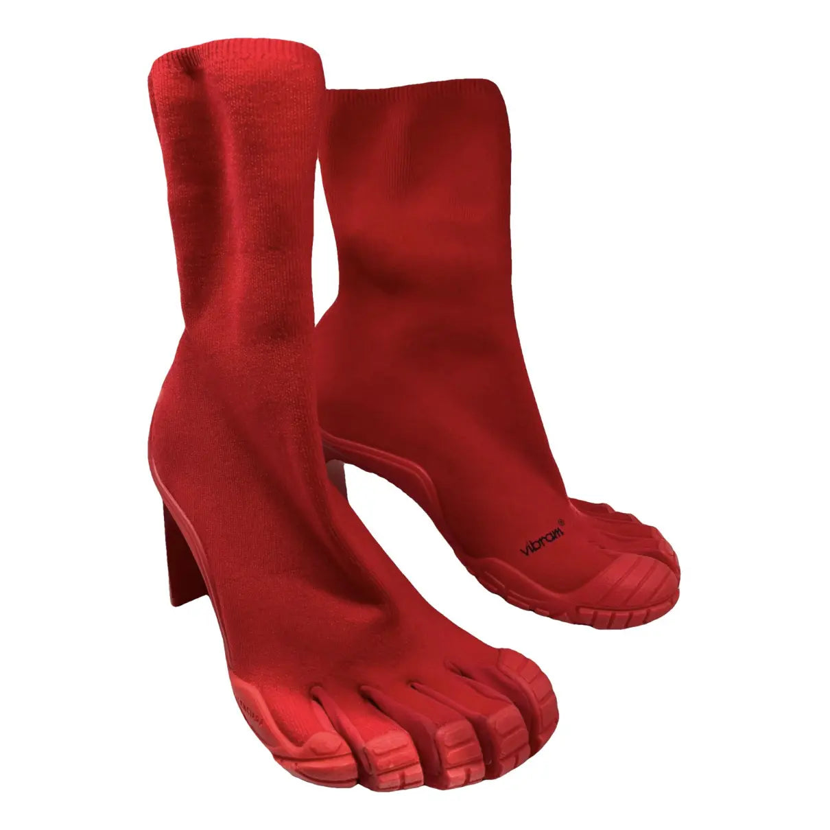 Balenciaga Vibram Red Heeled Toe Boots