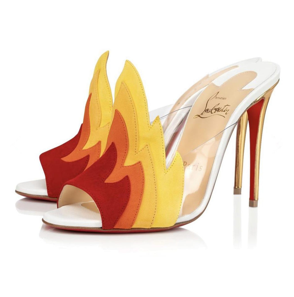 Christian Louboutin Flame PVC Mule Pumps