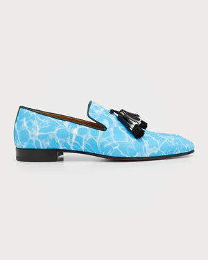 Christian Louboutin Badmillion Tassel Splash Print Loafers